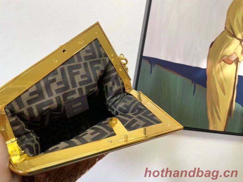 FENDI FIRST MEDIUM suede bag 8BP127A Brown FENDI FIRST MEDIUM suede bag 8BP127A Brown