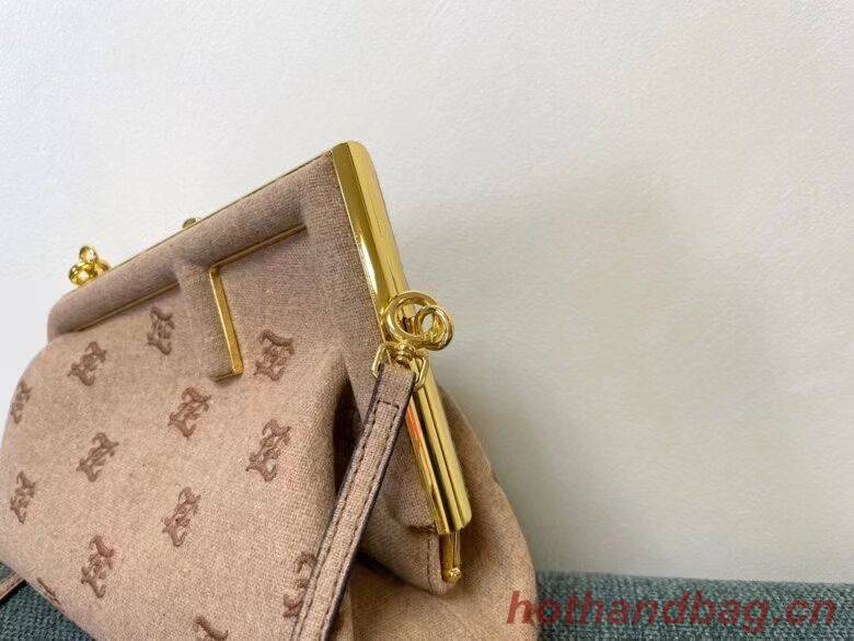 FENDI FIRST SMALL flannel bag with embroidery 8BP129A Beige FENDI FIRST SMALL flannel bag with embroidery 8BP129A Beige