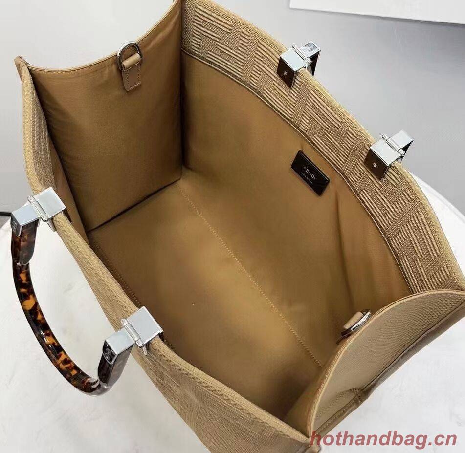 FENDI SUNSHINE MEDIUM FF fabric shopper 8BH386A Beige FENDI SUNSHINE MEDIUM FF fabric shopper 8BH386A Beige