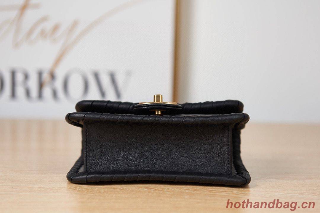 Chanel 22C New Woven Piping Square Original Leather Bag AS2495 Black Chanel 22C New Woven Piping Square Original Leather Bag AS2495 Black