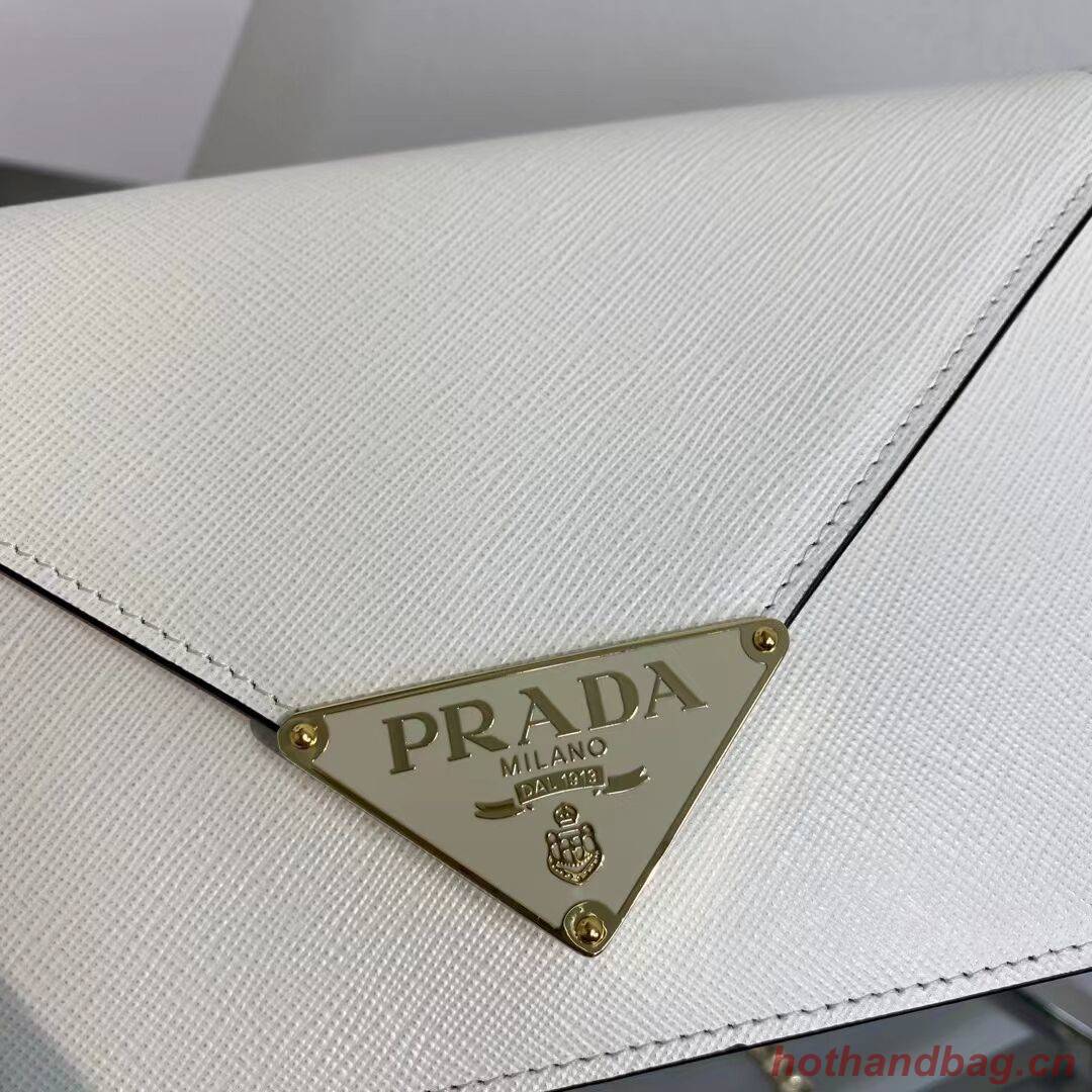Prada Saffiano leather Identity shoulder bag 1BM318 white Prada Saffiano leather Identity shoulder bag 1BM318 white