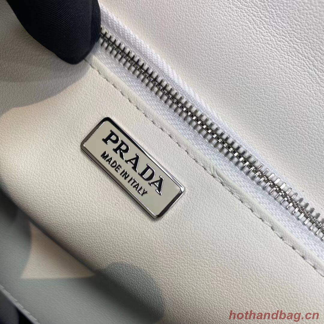 Prada Cleo brushed leather shoulder bag 1BN321 white Prada Cleo brushed leather shoulder bag 1BN321 white