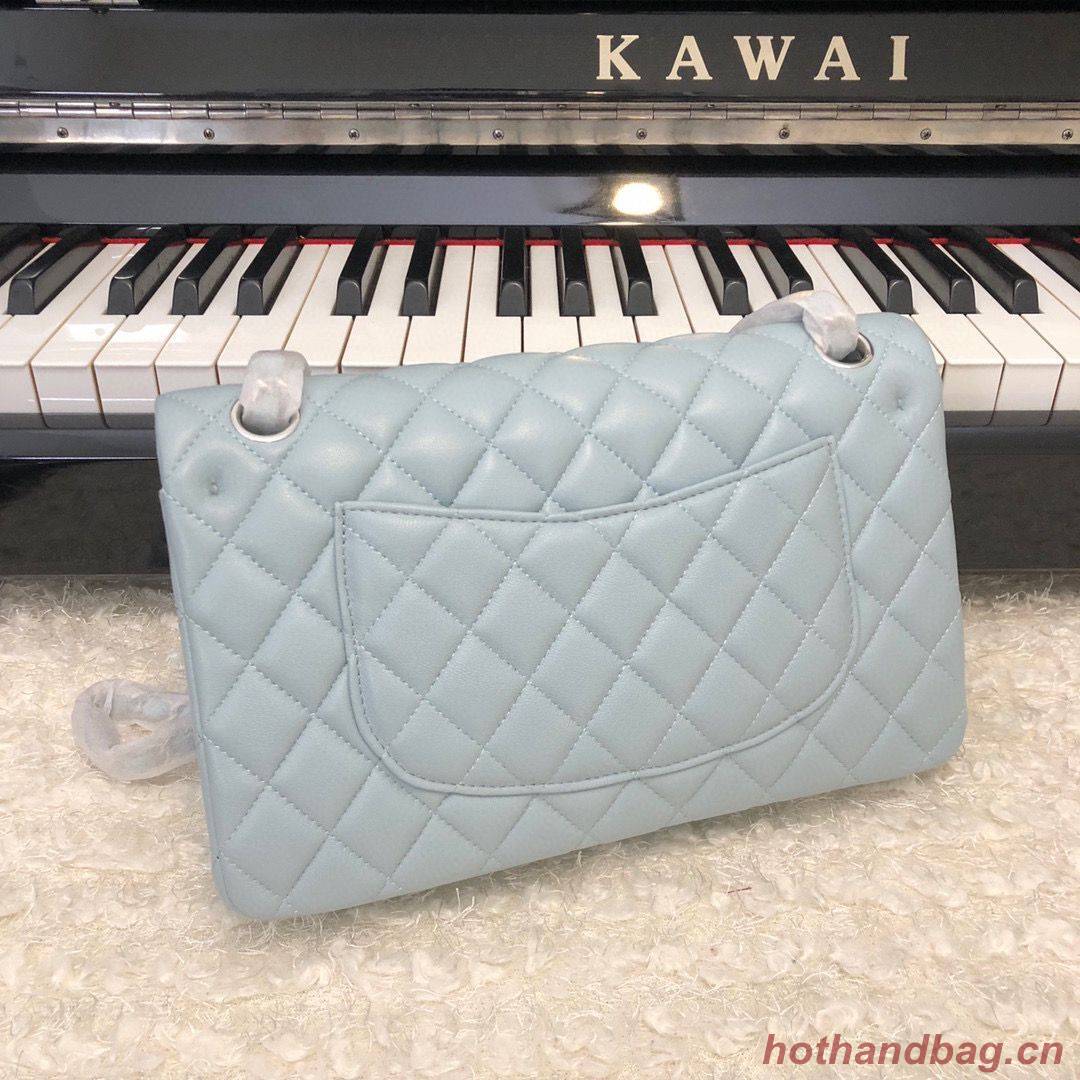 Chanel 2.55 Series Flap Bag Original Lambskin Leather 5024CF A01112 Grey Blue Silver-Tone Chanel 2.55 Series Flap Bag Original Lambskin Leather 5024CF A01112 Grey Blue Silver-Tone