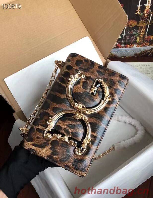 Dolce & Gabbana Origianl Leopard Print Leather Shoulder Bag 4006-1 brown Dolce & Gabbana Origianl Leopard Print Leather Shoulder Bag 4006-1 brown