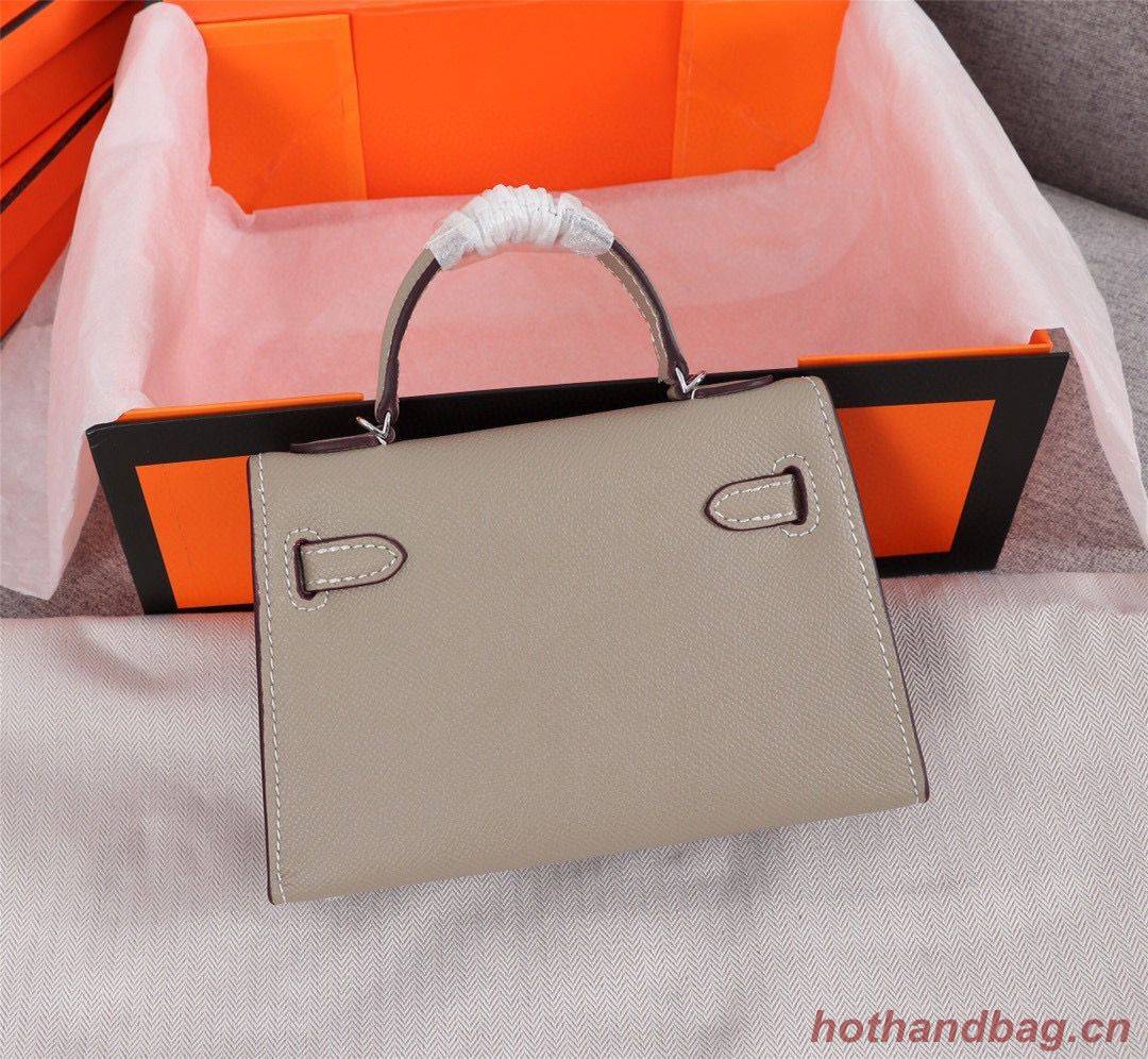 Hermes Kelly 20cm Tote Bag Original Epsom Leather KL20 Gray Hermes Kelly 20cm Tote Bag Original Epsom Leather KL20 Gray
