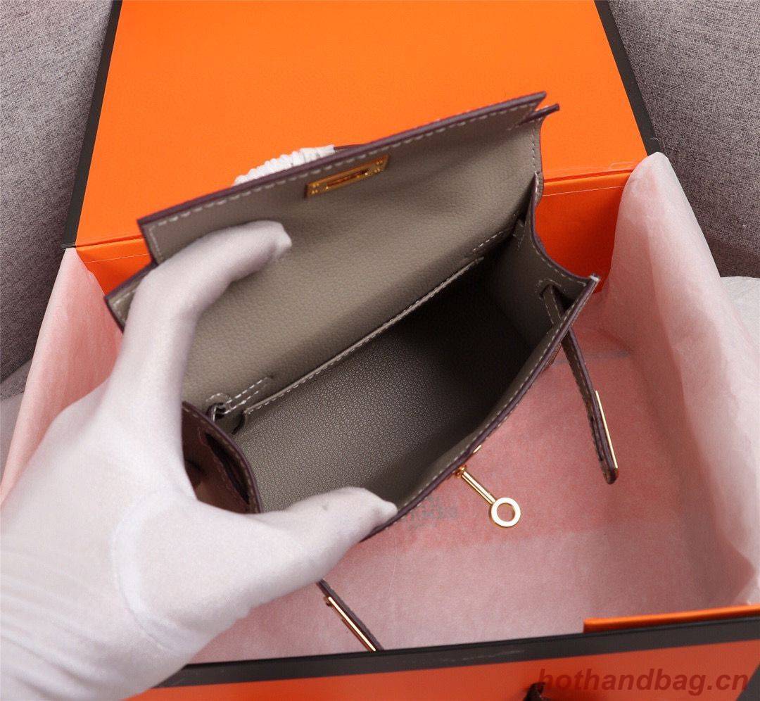 Hermes Kelly 20cm Tote Bag Original Epsom Leather KL20 Gray Hermes Kelly 20cm Tote Bag Original Epsom Leather KL20 Gray