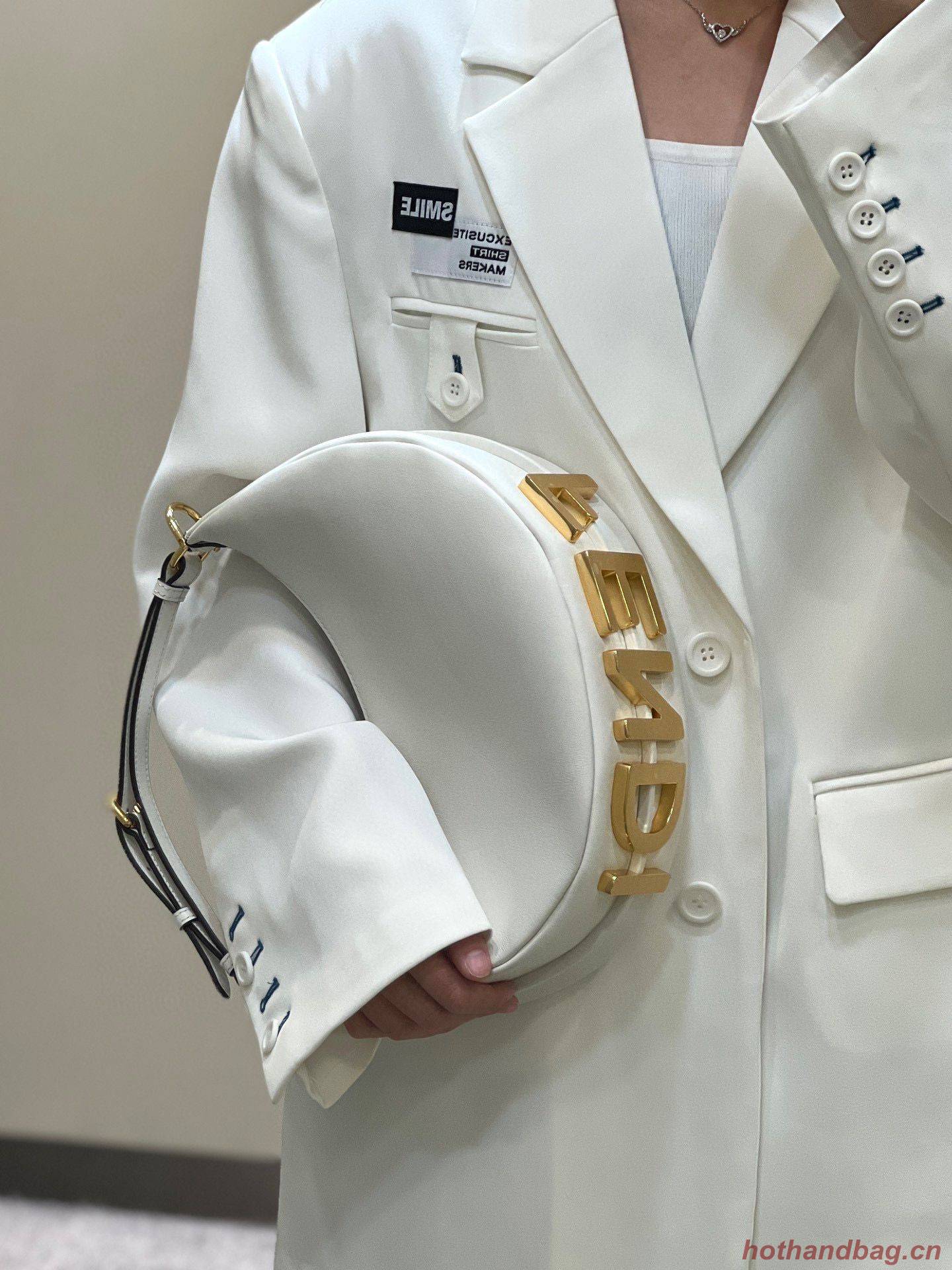 Fendi Praphy Original Leather Big Logo Bag 80056M White Fendi Praphy Original Leather Big Logo Bag 80056M White