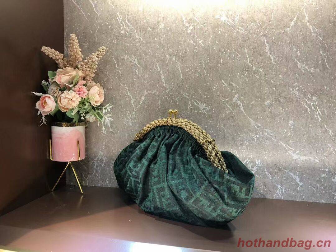 FENDI leather bag F7641 green FENDI leather bag F7641 green