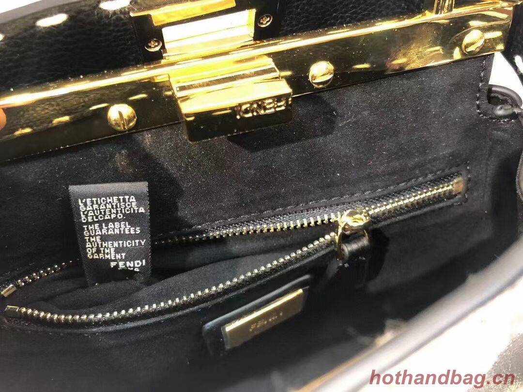 Fendi Peekaboo ISeeU Small leather bag F8636 BLACK Fendi Peekaboo ISeeU Small leather bag F8636 BLACK