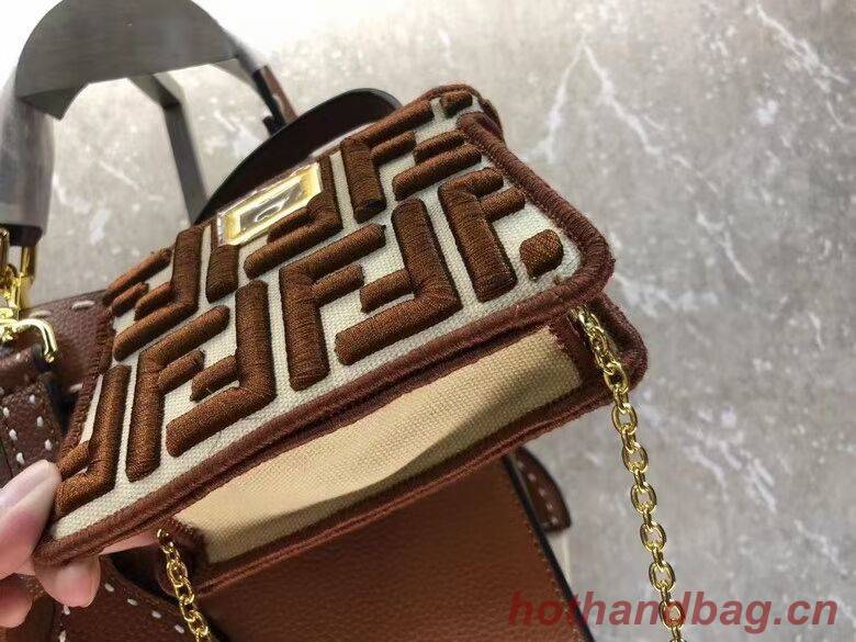 Fendi Peekaboo ISeeU Small leather bag F8636 brown Fendi Peekaboo ISeeU Small leather bag F8636 brown