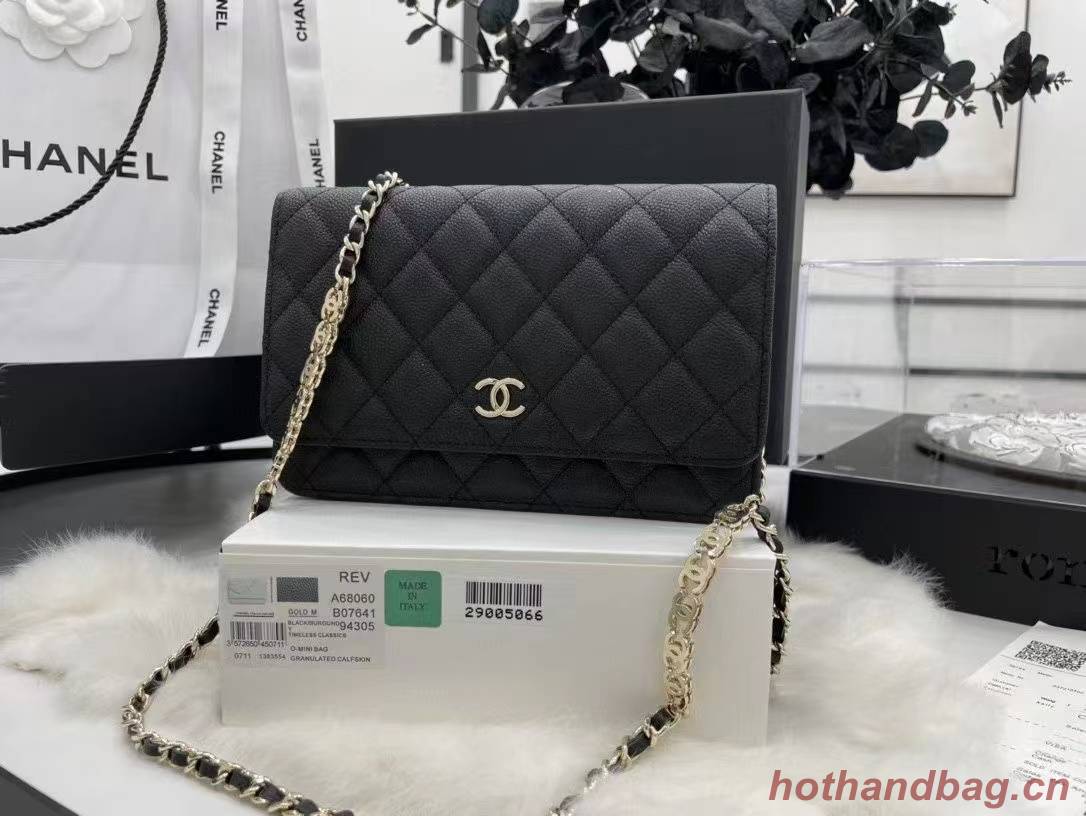 Chanel WOC Original Caviar Leather Flap cross-body bag CC33815 black Chanel WOC Original Caviar Leather Flap cross-body bag CC33815 black