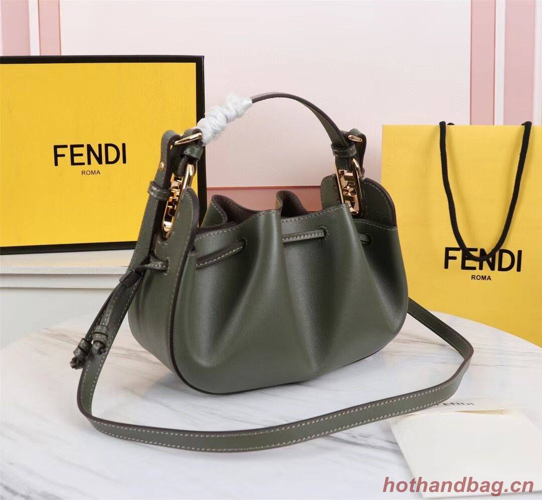 FENDI TOUCH leather bag 8BS059 blackish green