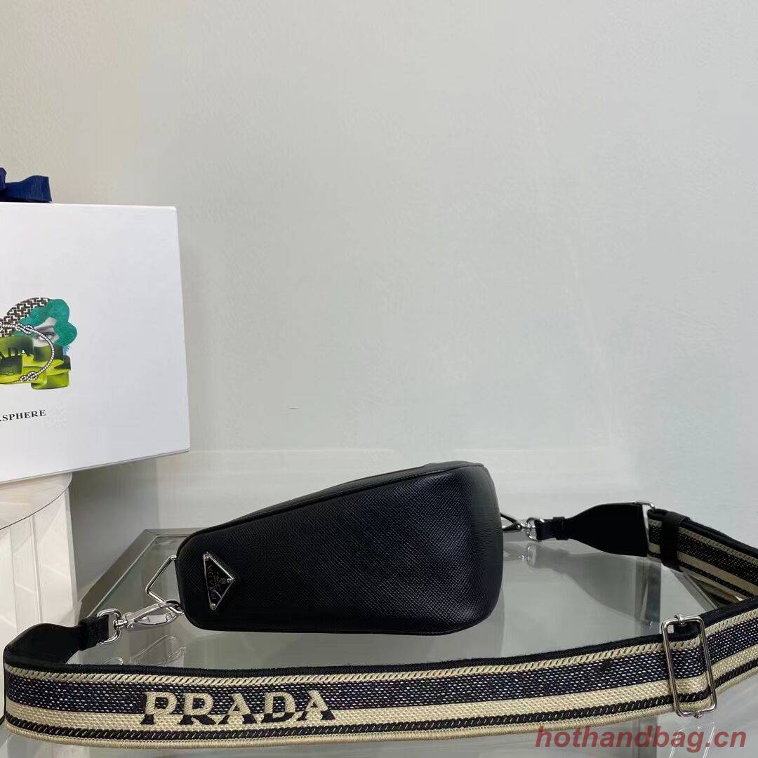 Prada Leather Triangle shoulder bag 2EV055 black Prada Leather Triangle shoulder bag 2EV055 black