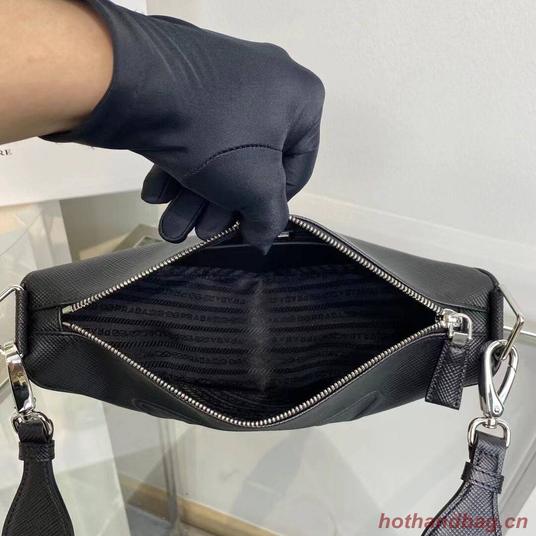 Prada Leather Triangle shoulder bag 2EV055 black Prada Leather Triangle shoulder bag 2EV055 black
