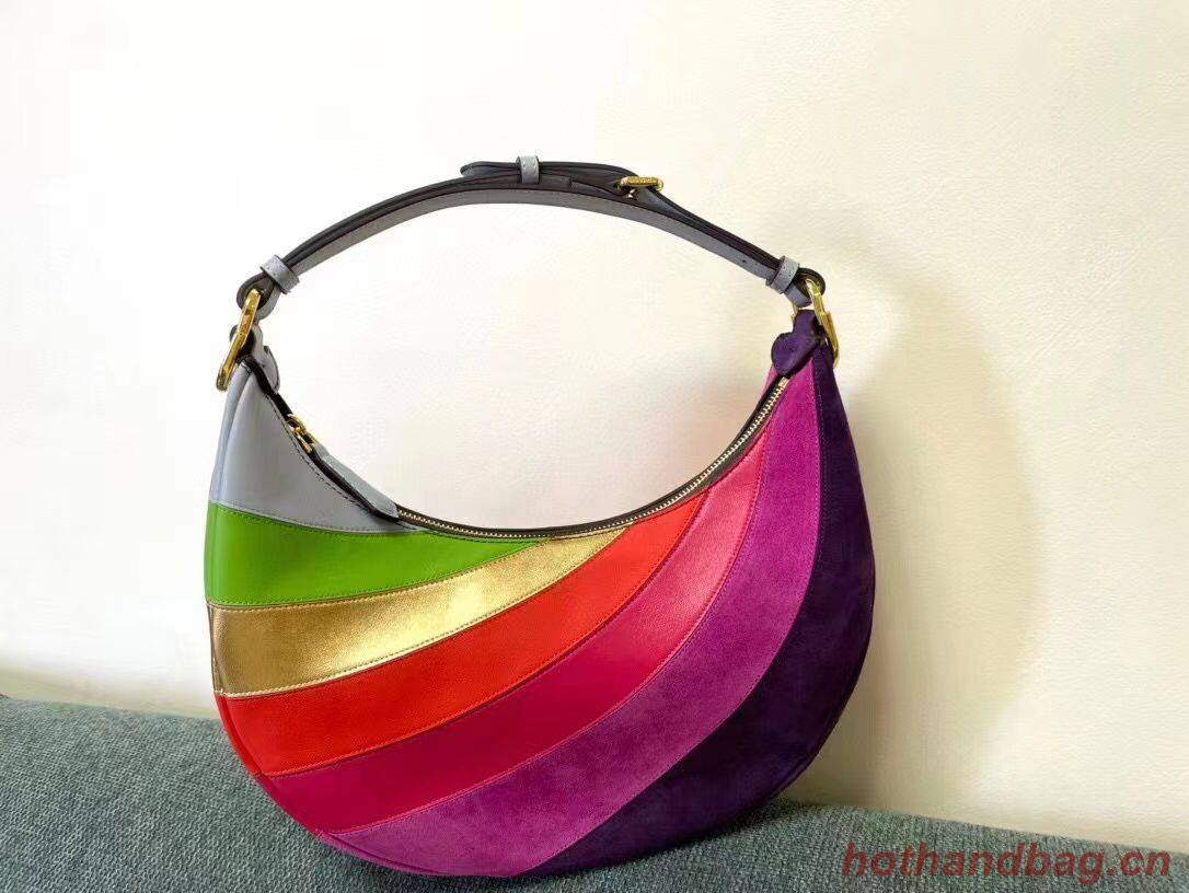 Fendi graphy Small Leather bag with multicolor inlay 8BR798A Rainbow Fendi graphy Small Leather bag with multicolor inlay 8BR798A Rainbow