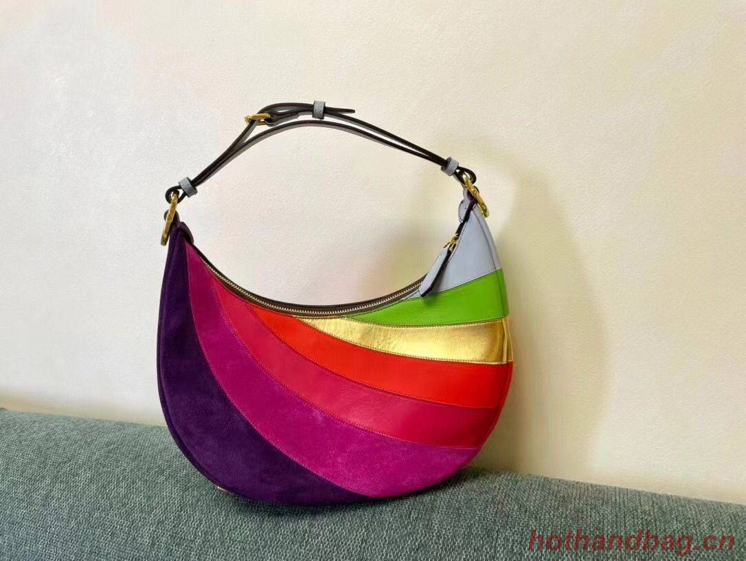 Fendi graphy Small Leather bag with multicolor inlay 8BR798A Rainbow Fendi graphy Small Leather bag with multicolor inlay 8BR798A Rainbow