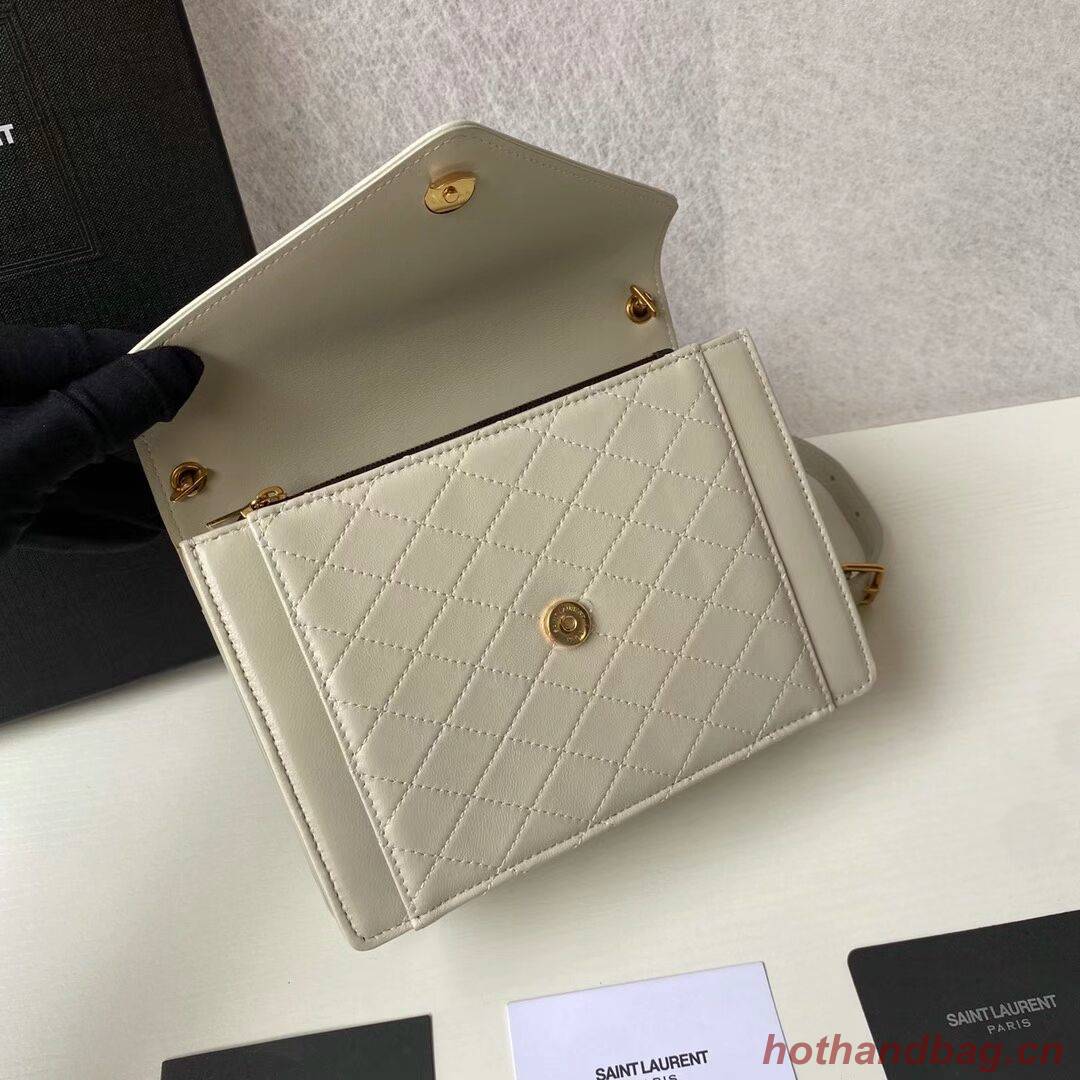 Yves Saint Laurent GABY MINI SATCHEL IN QUILTED LAMBSKIN 6855741 BLANC VINTAGE Yves Saint Laurent GABY MINI SATCHEL IN QUILTED LAMBSKIN 6855741 BLANC VINTAGE