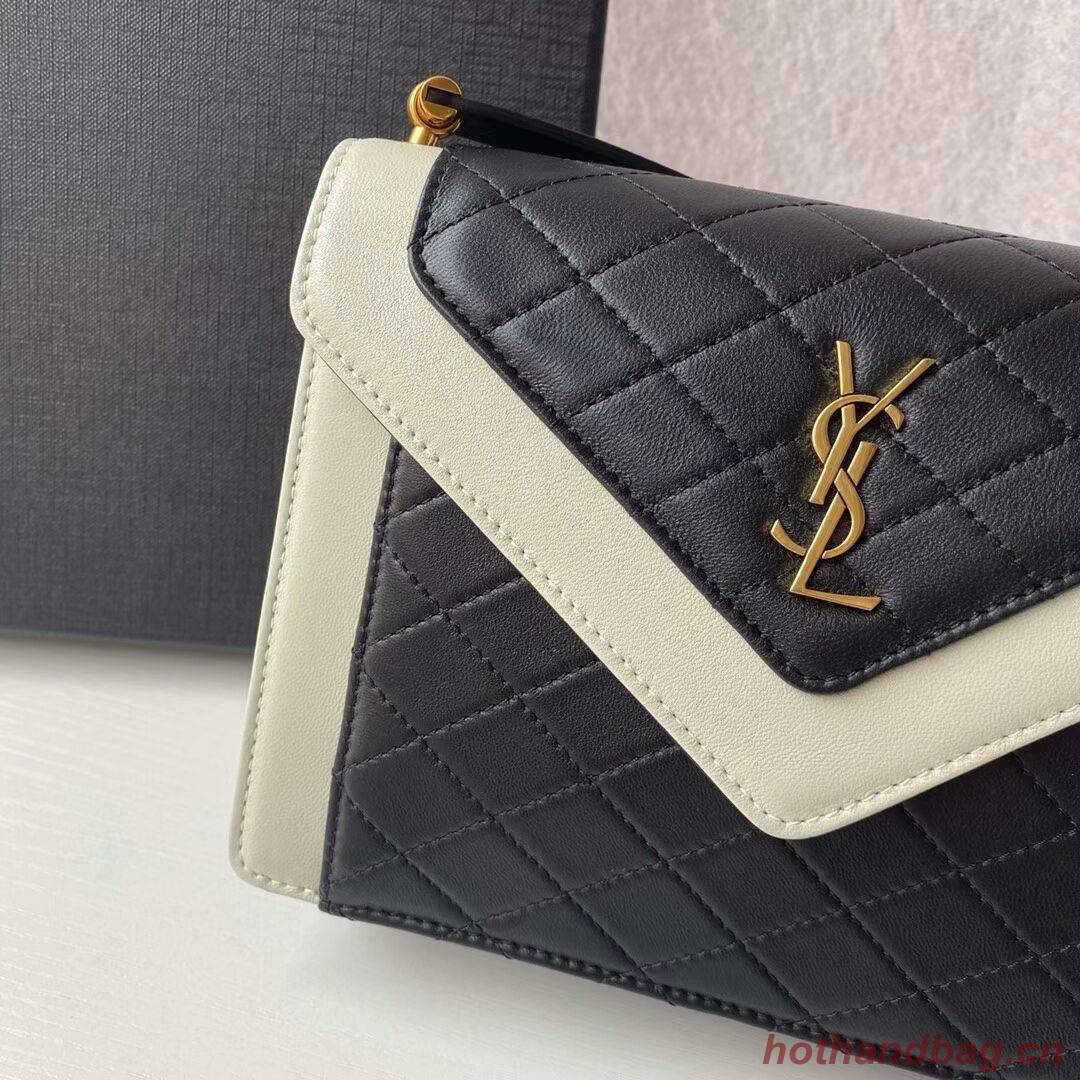 Yves Saint Laurent GABY MINI SATCHEL IN QUILTED LAMBSKIN 6855741 black&white Yves Saint Laurent GABY MINI SATCHEL IN QUILTED LAMBSKIN 6855741 black&white