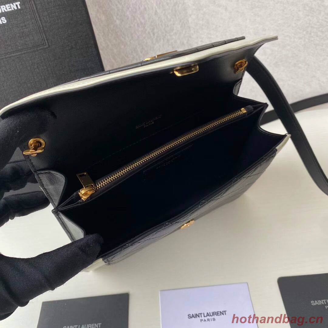 Yves Saint Laurent GABY MINI SATCHEL IN QUILTED LAMBSKIN 6855741 black&white Yves Saint Laurent GABY MINI SATCHEL IN QUILTED LAMBSKIN 6855741 black&white