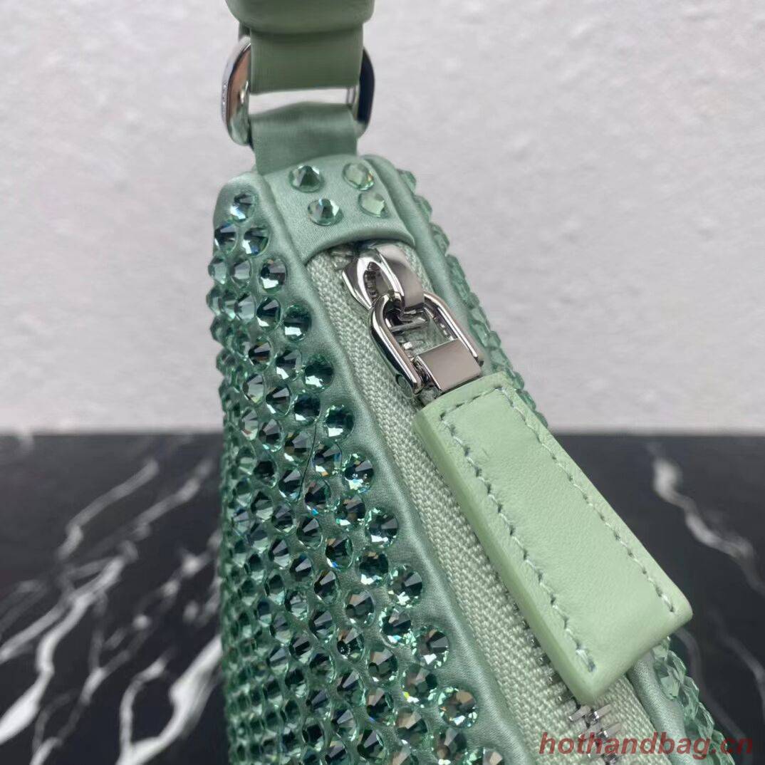 Prada crystal handbag 1VH243 green Prada crystal handbag 1VH243 green