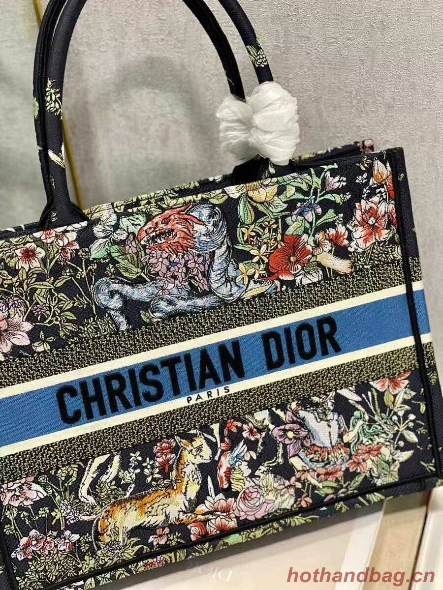 SMALL DIOR BOOK TOTE Embroidery C1287-29 black