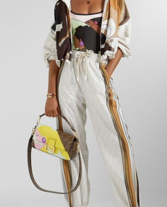 Fendi FF glazed fabric bag with inlay Baguette 8BR600A brown&yellow Fendi FF glazed fabric bag with inlay Baguette 8BR600A brown&yellow