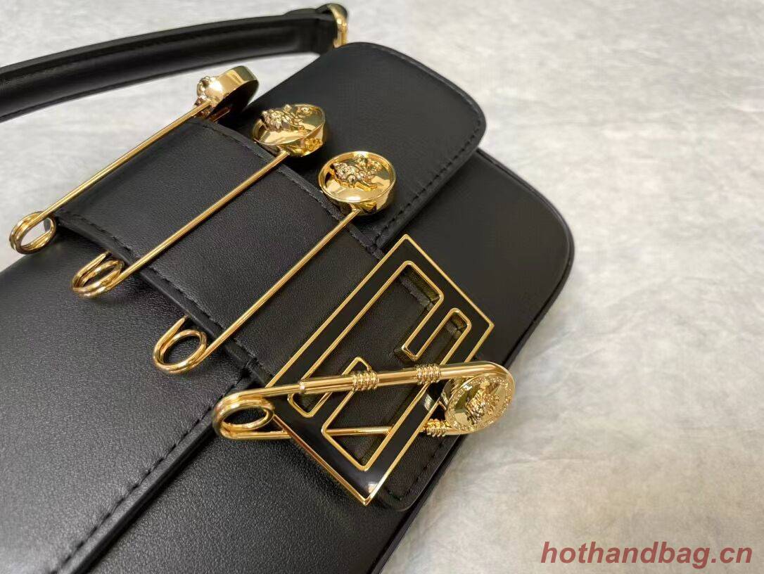 Fendi Brooch mini baguette Fendace leather bag 8BS066A black Fendi Brooch mini baguette Fendace leather bag 8BS066A black