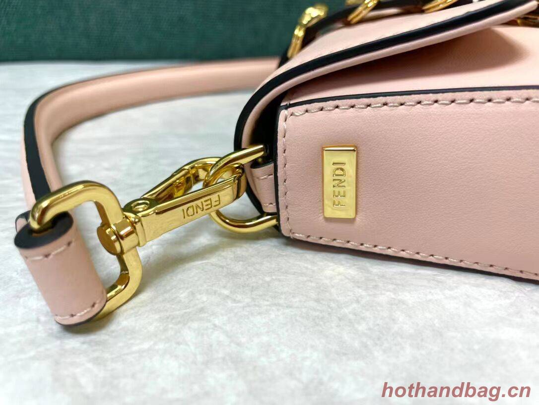 Fendi Brooch mini baguette Fendace leather bag 8BS066A pink Fendi Brooch mini baguette Fendace leather bag 8BS066A pink
