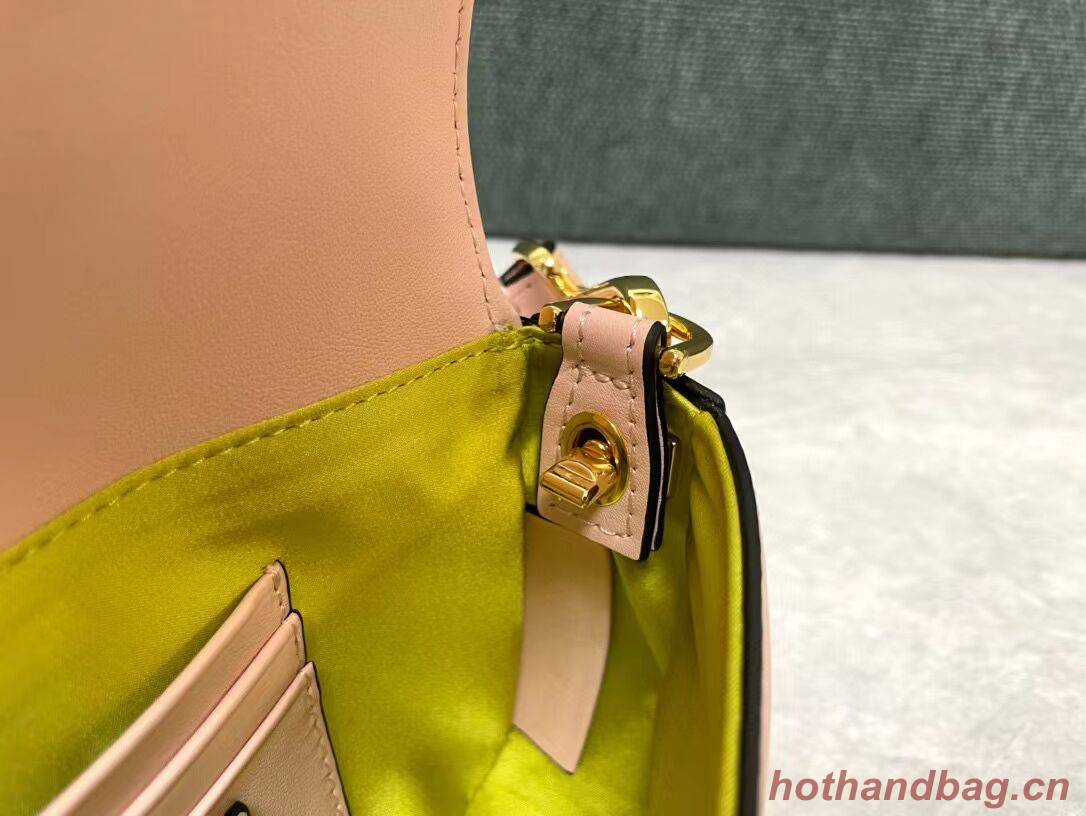 Fendi Brooch mini baguette Fendace leather bag 8BS066A pink Fendi Brooch mini baguette Fendace leather bag 8BS066A pink