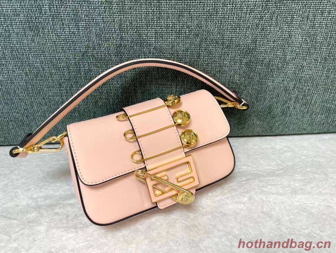 Fendi Brooch mini baguette Fendace leather bag 8BS066A pink Fendi Brooch mini baguette Fendace leather bag 8BS066A pink