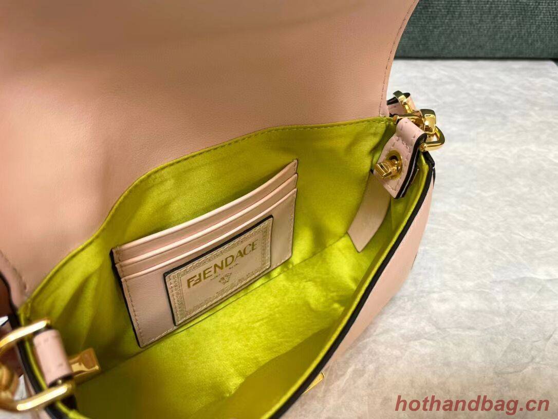 Fendi Brooch mini baguette Fendace leather bag 8BS066A pink Fendi Brooch mini baguette Fendace leather bag 8BS066A pink