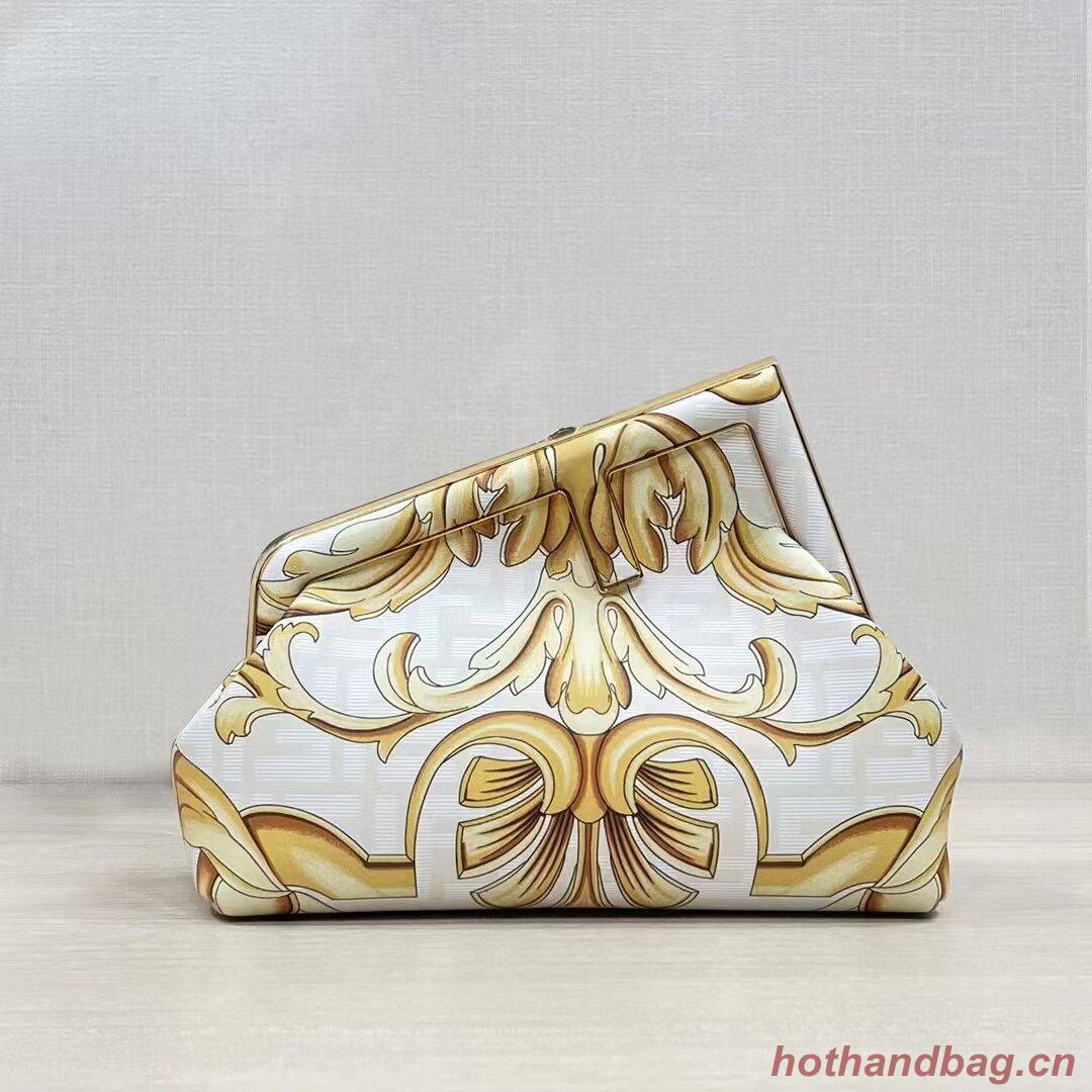 Fendi First Small Fendace White printed silk bag 8BP129 Fendi First Small Fendace White printed silk bag 8BP129