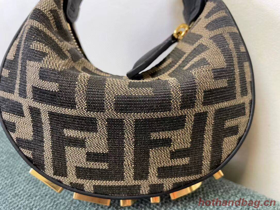 Fendi Nano Fendigraphy fabric bag charm 8BR5527 brown Fendi Nano Fendigraphy fabric bag charm 8BR5527 brown