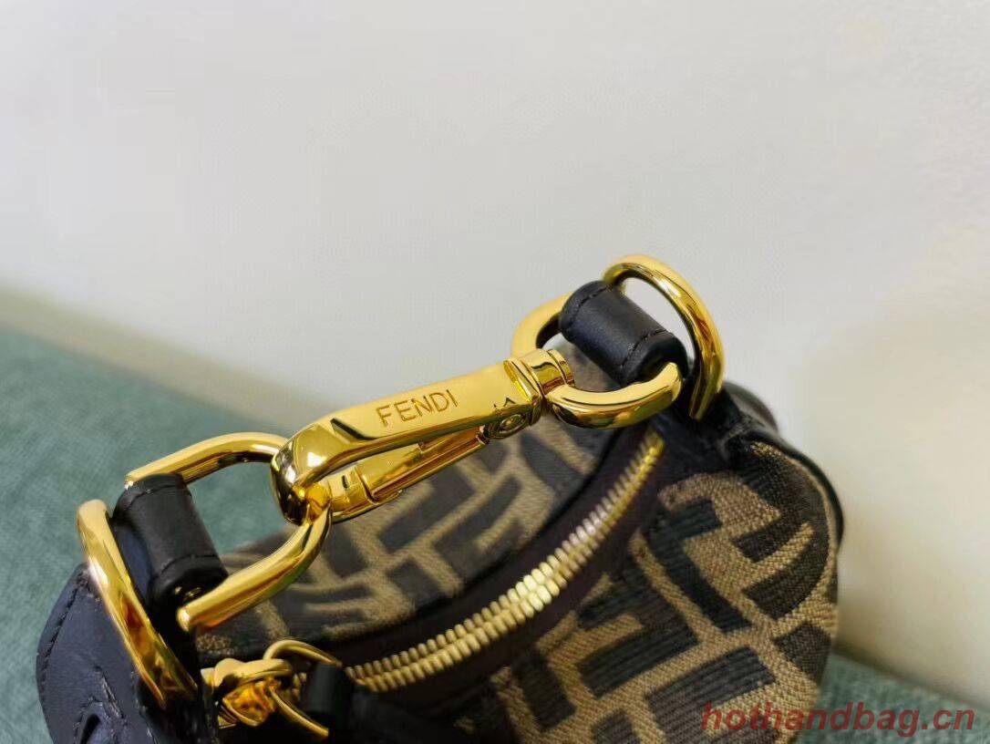 Fendi Nano Fendigraphy fabric bag charm 8BR5527 brown Fendi Nano Fendigraphy fabric bag charm 8BR5527 brown