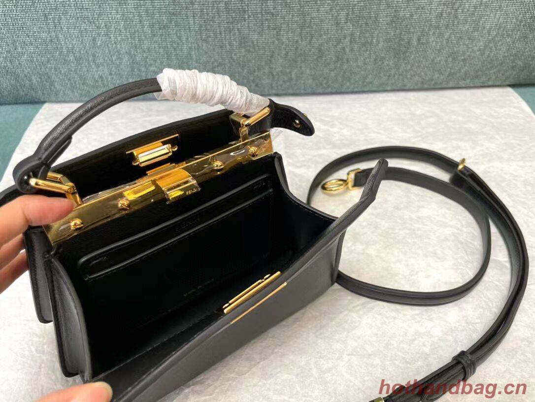 Fendi Peekaboo ISeeU mini leather bag 8BR3118 black Fendi Peekaboo ISeeU mini leather bag 8BR3118 black