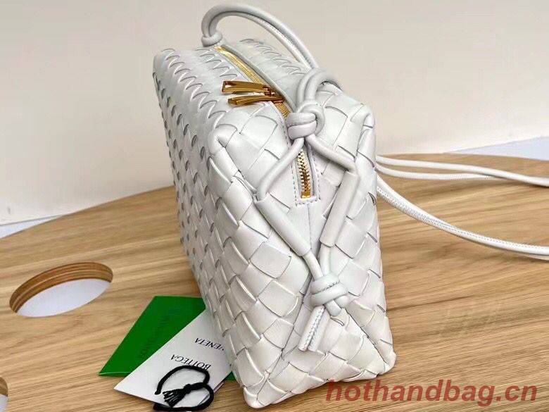 Bottega Veneta Medium intrecciato leather cross-body bag 680256 White Bottega Veneta Medium intrecciato leather cross-body bag 680256 White