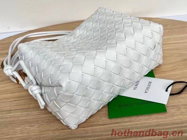 Bottega Veneta Medium intrecciato leather cross-body bag 680256 White Bottega Veneta Medium intrecciato leather cross-body bag 680256 White