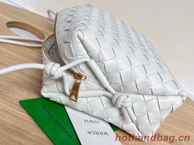 Bottega Veneta Medium intrecciato leather cross-body bag 680256 White Bottega Veneta Medium intrecciato leather cross-body bag 680256 White