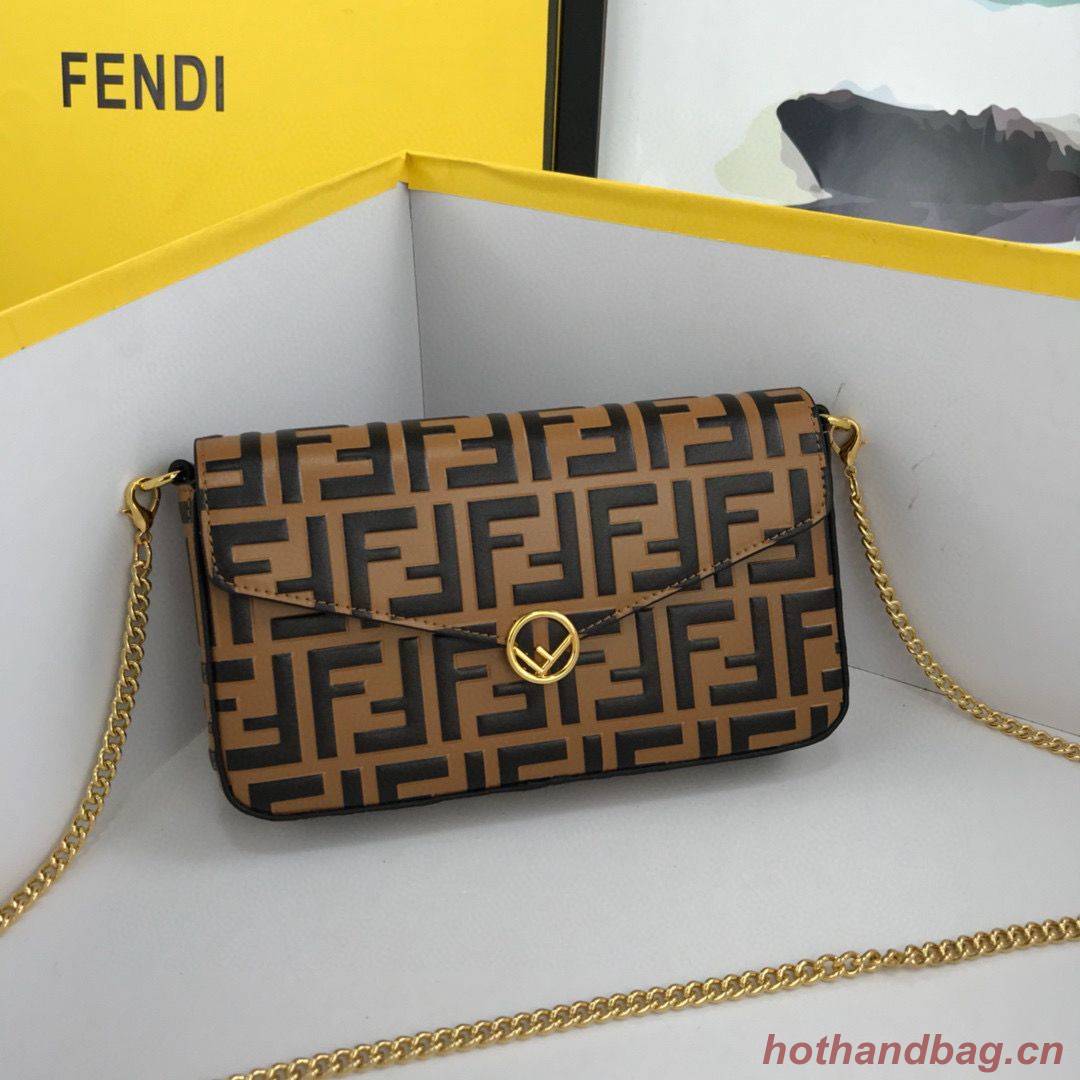 FENDI CHAIN FF Original Leather bag 8841 Brown FENDI CHAIN FF Original Leather bag 8841 Brown
