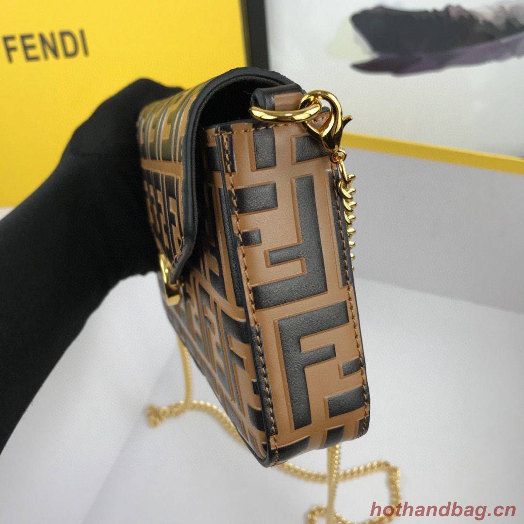 FENDI CHAIN FF Original Leather bag 8841 Brown FENDI CHAIN FF Original Leather bag 8841 Brown