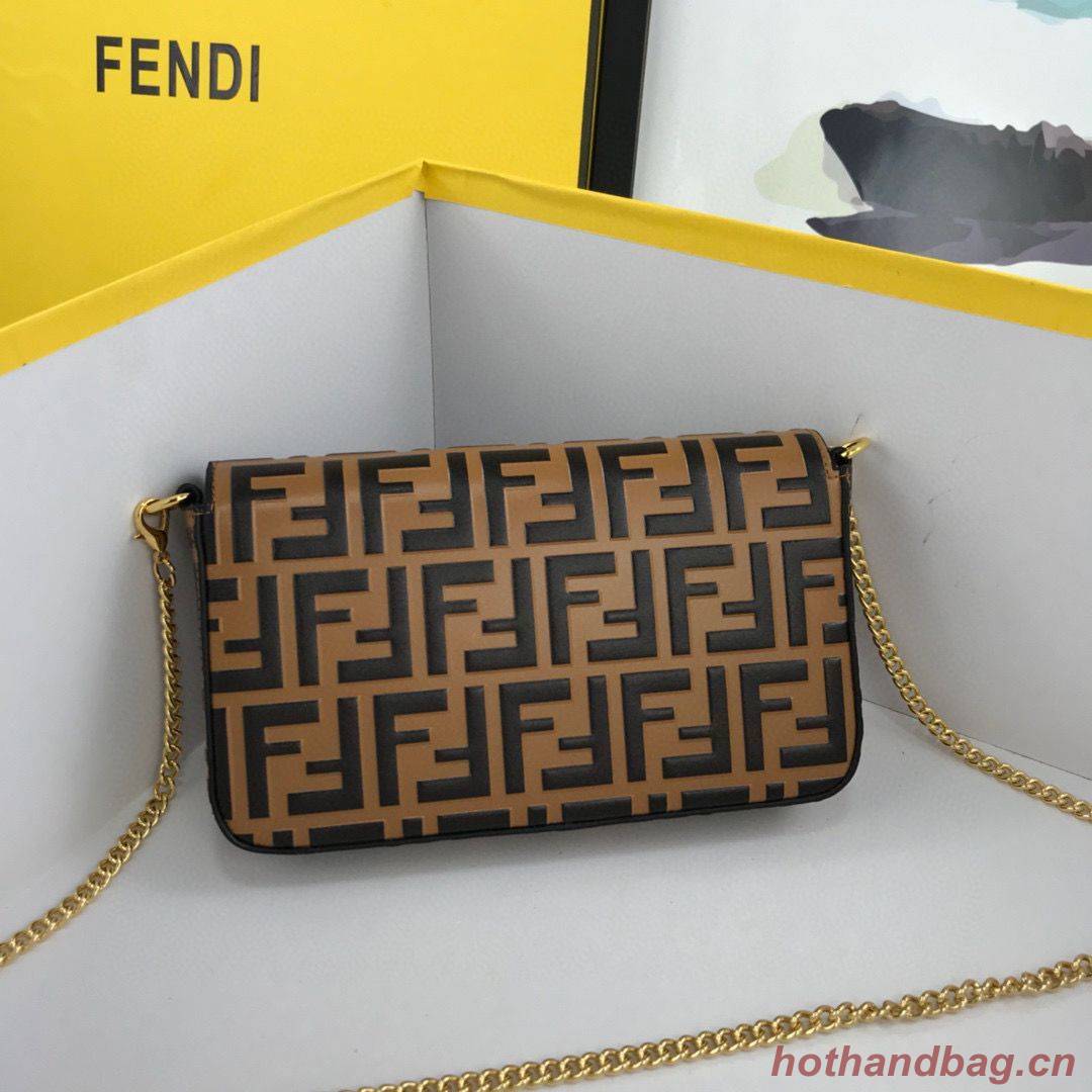 FENDI CHAIN FF Original Leather bag 8841 Brown FENDI CHAIN FF Original Leather bag 8841 Brown