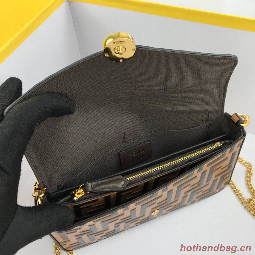 FENDI CHAIN FF Original Leather bag 8841 Brown FENDI CHAIN FF Original Leather bag 8841 Brown