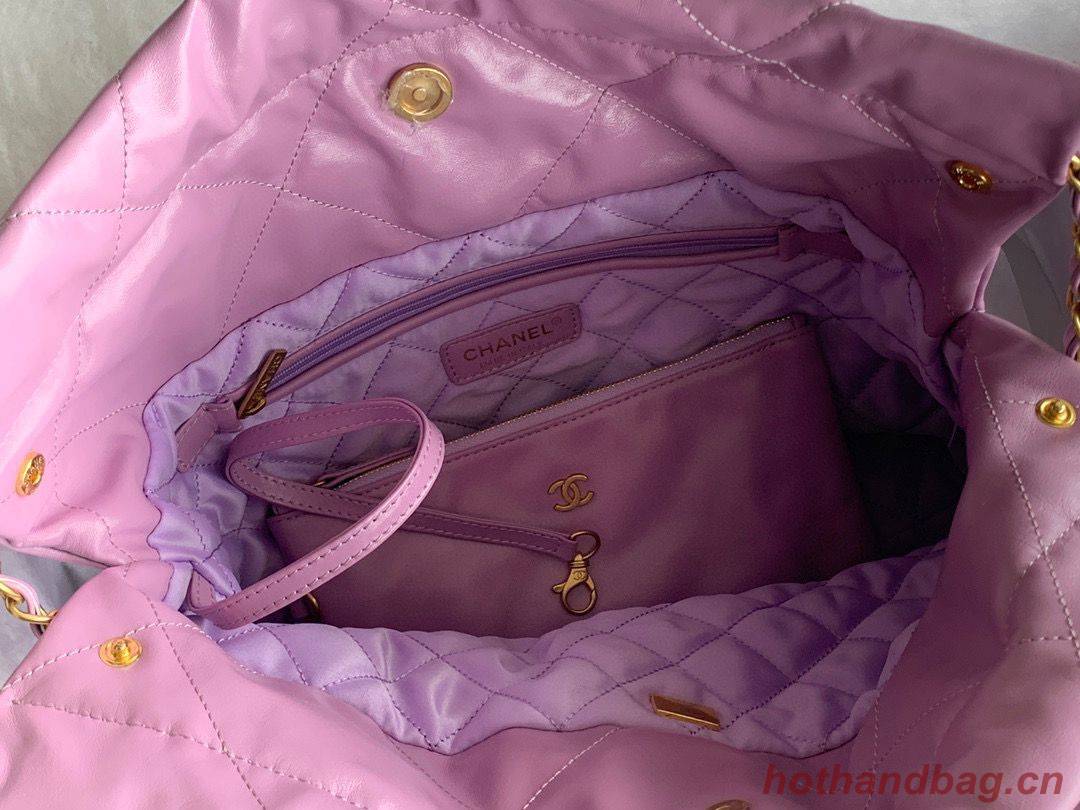 CHANEL 22 HANDBAG Shiny Calfskin & Gold-Tone Metal AS3261 AS3260 Purple CHANEL 22 HANDBAG Shiny Calfskin & Gold-Tone Metal AS3261 AS3260 Purple