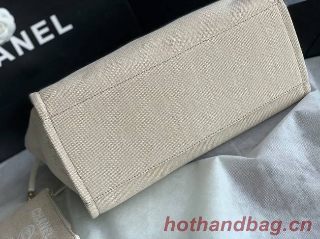 Chanel Canvas Tote Shopping Bag B66941 light gray