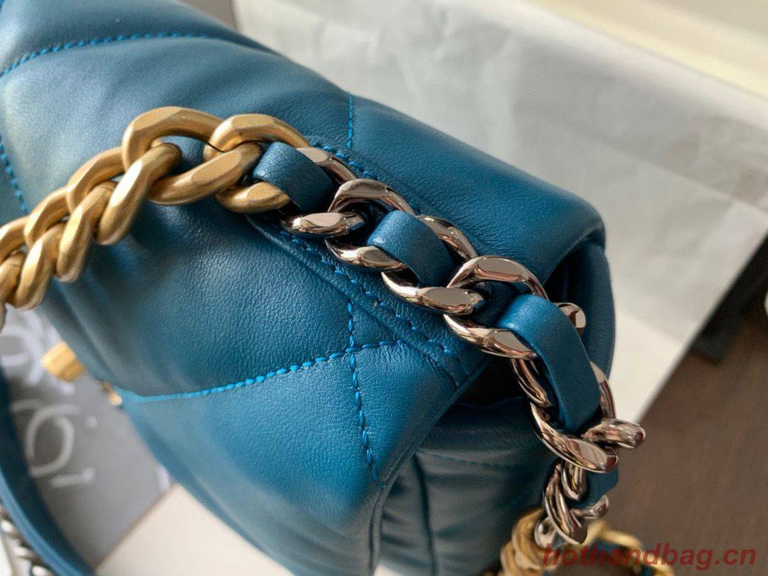 CHANEL Original Lambskin 19 Flap Bag AS1160 AS1161 Dark Blue CHANEL Original Lambskin 19 Flap Bag AS1160 AS1161 Dark Blue
