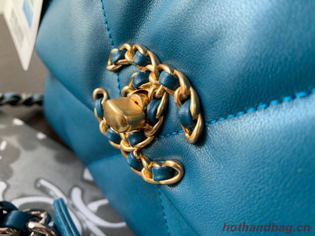 CHANEL Original Lambskin 19 Flap Bag AS1160 AS1161 Dark Blue CHANEL Original Lambskin 19 Flap Bag AS1160 AS1161 Dark Blue