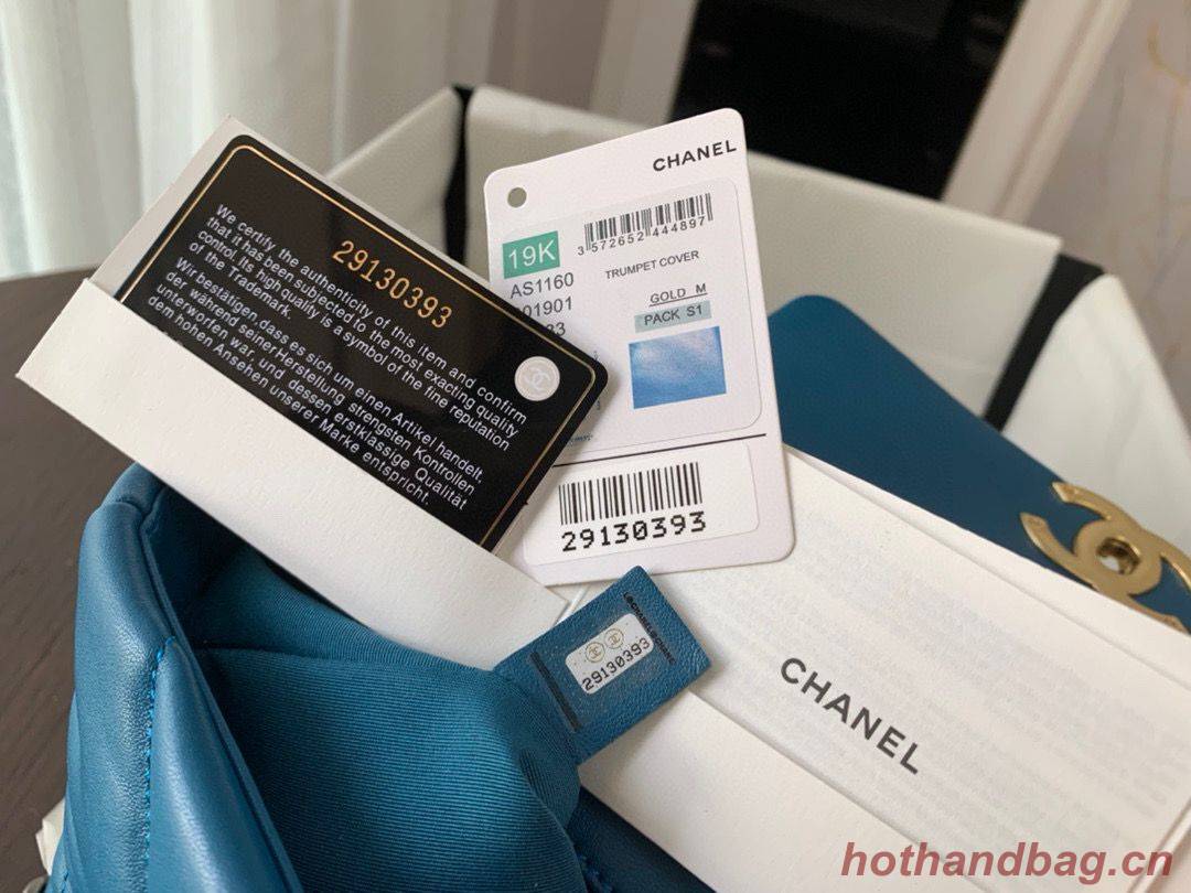 CHANEL Original Lambskin 19 Flap Bag AS1160 AS1161 Dark Blue CHANEL Original Lambskin 19 Flap Bag AS1160 AS1161 Dark Blue