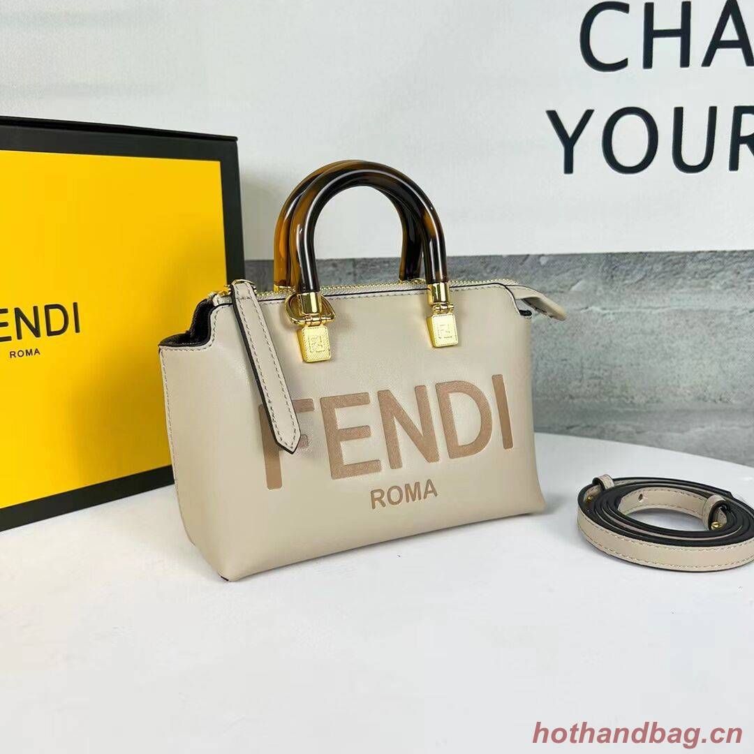 Fendi By The Way Mini Small leather Boston bag 8BS067A dove gray Fendi By The Way Mini Small leather Boston bag 8BS067A dove gray