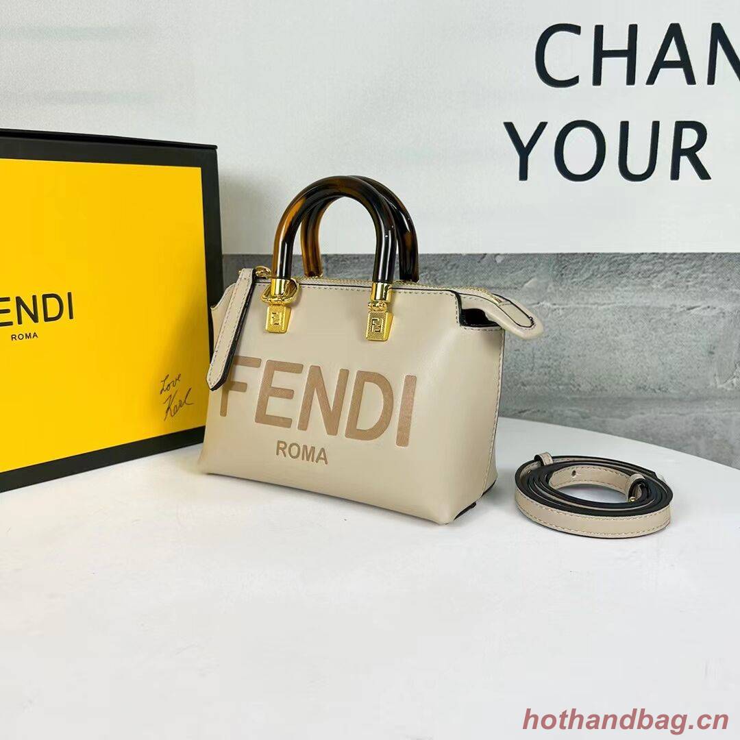Fendi By The Way Mini Small leather Boston bag 8BS067A dove gray Fendi By The Way Mini Small leather Boston bag 8BS067A dove gray