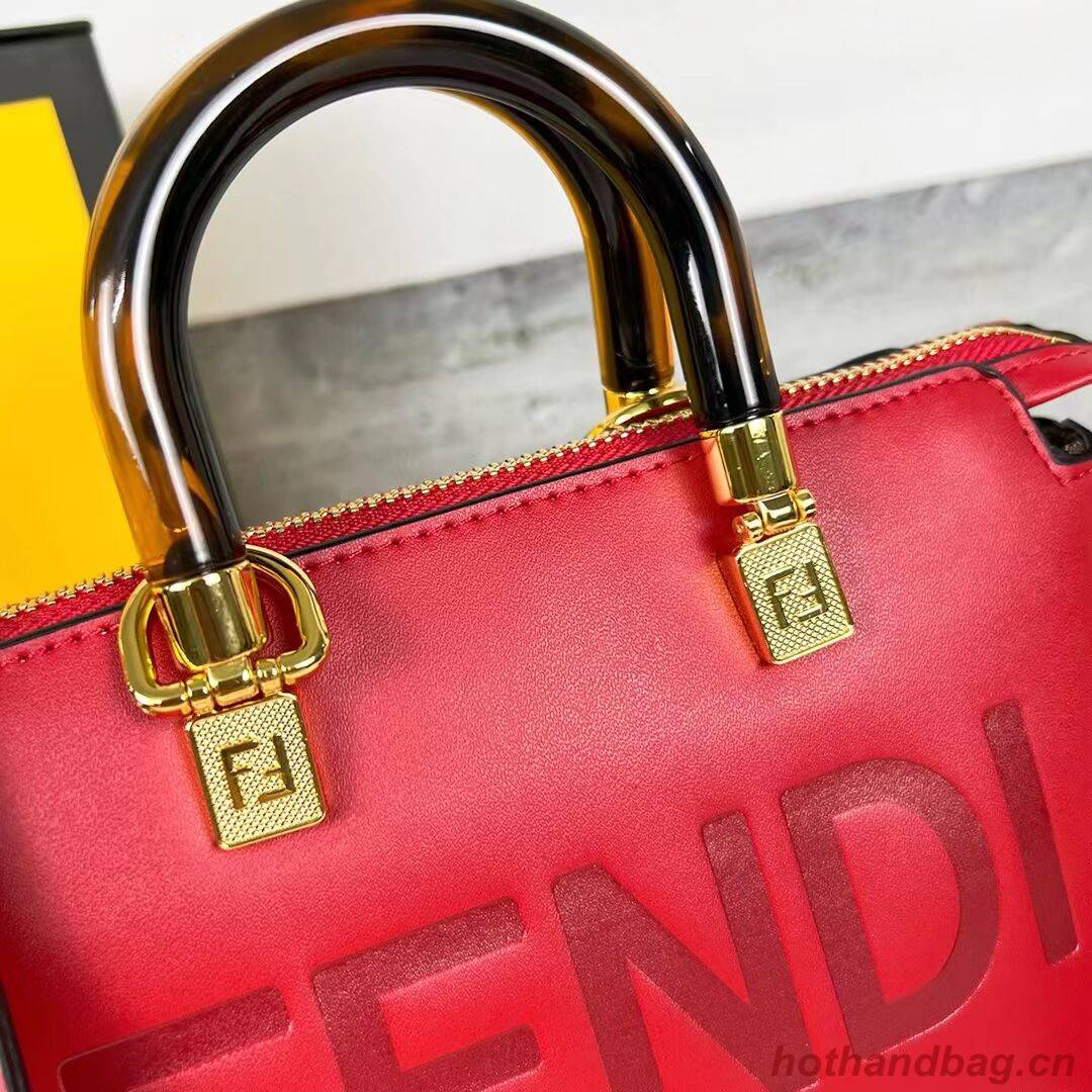 Fendi By The Way Mini Small leather Boston bag 8BS067A red Fendi By The Way Mini Small leather Boston bag 8BS067A red